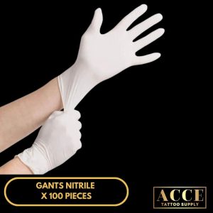 Gants nitrile blanc x 100pcs