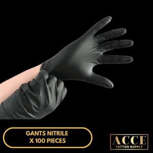 Gants latex noir x 100pcs