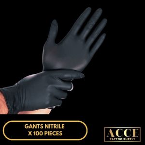 Gants nitrile noir x 100pcs